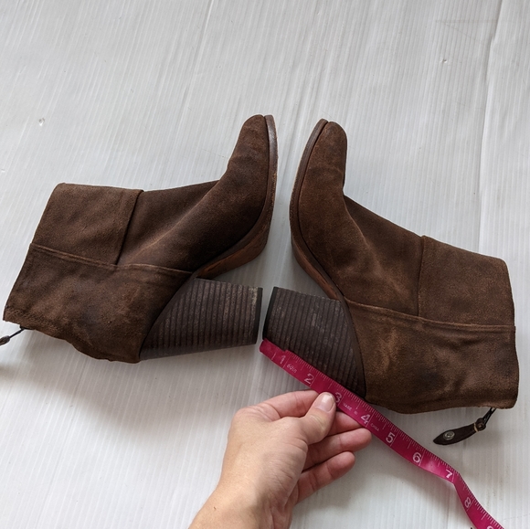 RAG and BONE Newbury brown leather heeled ankle boots women's size 7 - Picture 2 of 12